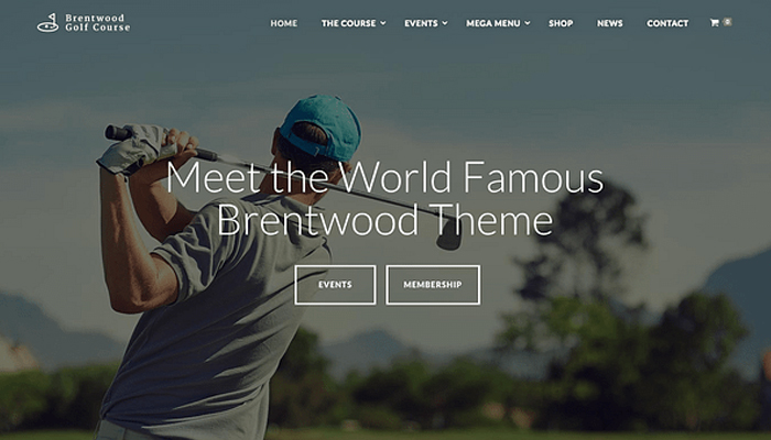 Giao diện WordPress cho thuê sân golf - Brentwood
