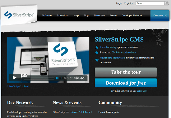 CMS - Silver Stripe hoàn toàn miễn phí và rất phù hợp cho SEO