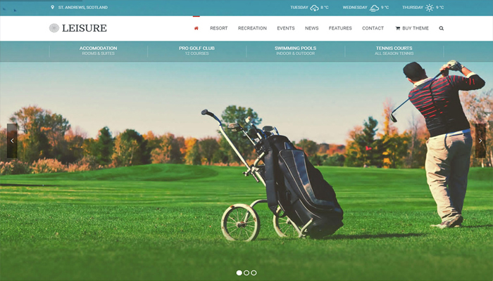 Top 7 giao diện WordPress cho website chủ đề Golf