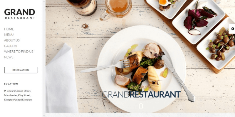 mẫu website quán ăn nhà hàng